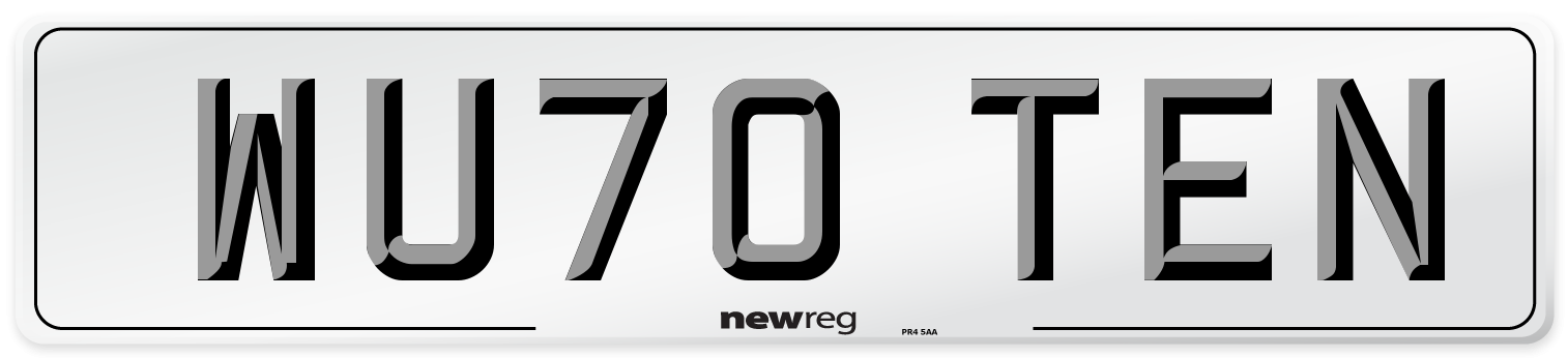 WU70 TEN Number Plate from New Reg
